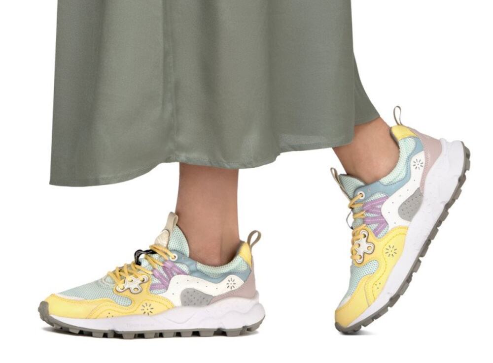 Flower Mountain Yamano 3 Calf Sneakers in Nylon Lime/ Tiffany size 8